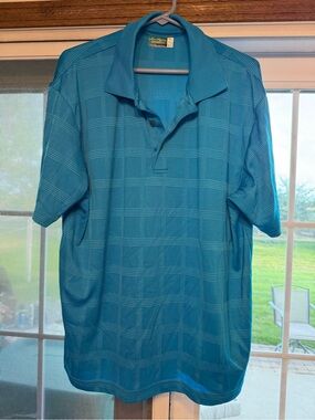 Ben Hogan Men’s Teal Short-Sleeve Polo Shirt. Bin 76